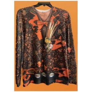 FAUX REAL Hunting Camo Long Sleeve Photo Realistic T-Shirt Sz M- New without tag